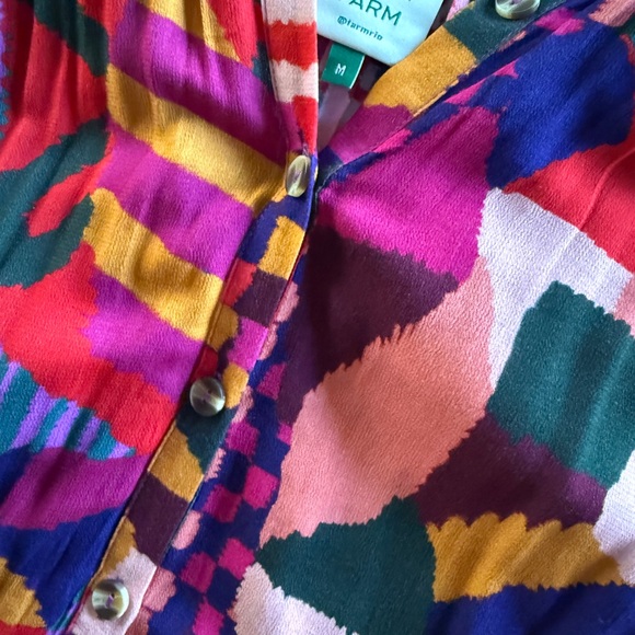 Colorful Abstract Button-Up Blouse - Picture 2 of 2
